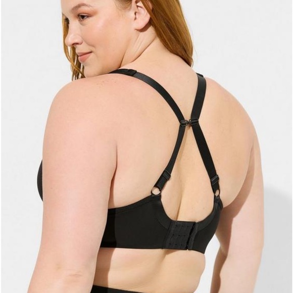 Torrid Black Sport Bra 40DD Med Impact Underwire Convertible Straps - Picture 2 of 12